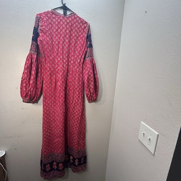 Vintage Sundeep Boho Dress 60s 70s Indian Peasant Hippie Prairie Woodstock XS/S - Picture 14 of 14